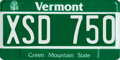 VT license plate XSD750