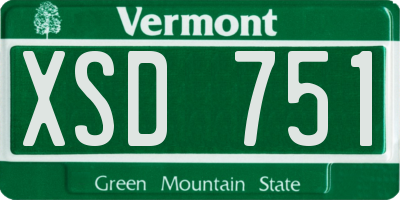 VT license plate XSD751