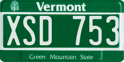 VT license plate XSD753