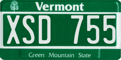VT license plate XSD755