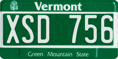 VT license plate XSD756