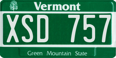 VT license plate XSD757