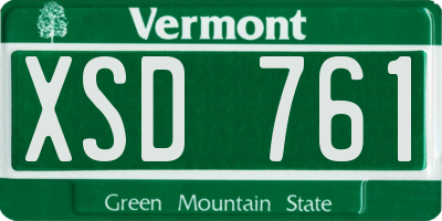 VT license plate XSD761