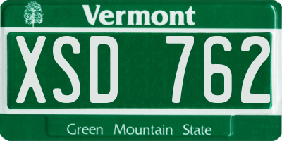 VT license plate XSD762