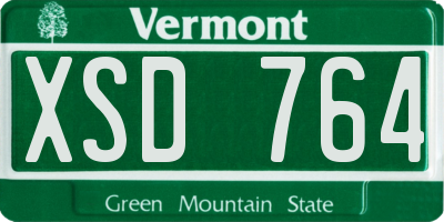VT license plate XSD764