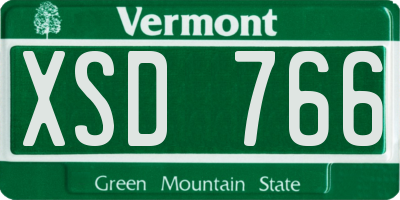 VT license plate XSD766