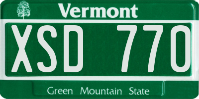 VT license plate XSD770