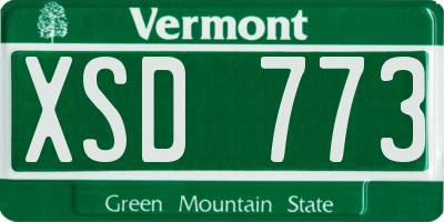 VT license plate XSD773