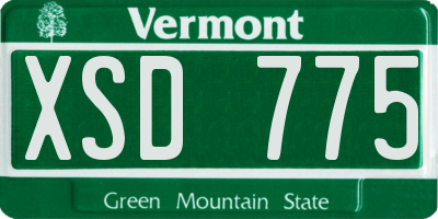 VT license plate XSD775