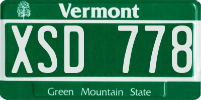 VT license plate XSD778