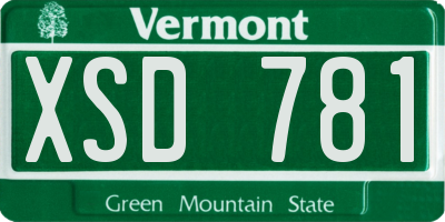 VT license plate XSD781