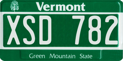 VT license plate XSD782