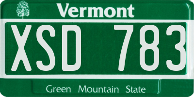 VT license plate XSD783
