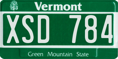 VT license plate XSD784