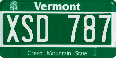 VT license plate XSD787