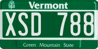 VT license plate XSD788