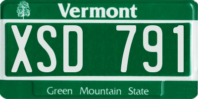 VT license plate XSD791