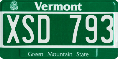 VT license plate XSD793