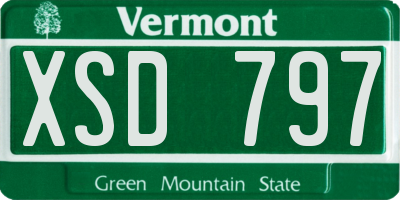 VT license plate XSD797