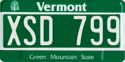 VT license plate XSD799