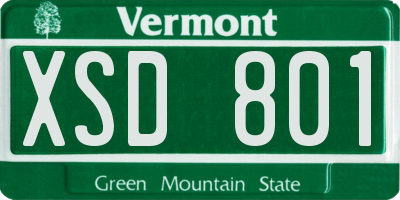 VT license plate XSD801