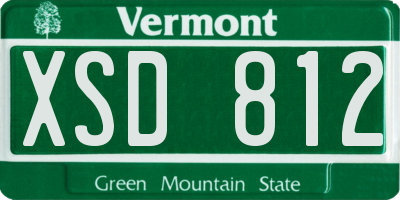 VT license plate XSD812