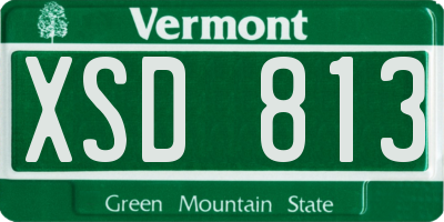 VT license plate XSD813