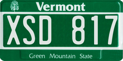VT license plate XSD817