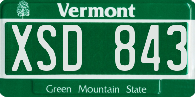 VT license plate XSD843