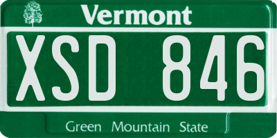 VT license plate XSD846