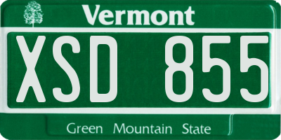 VT license plate XSD855