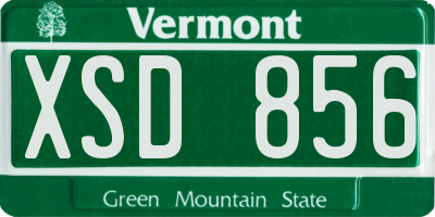 VT license plate XSD856