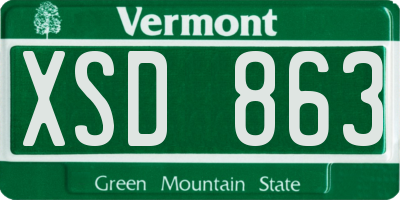 VT license plate XSD863