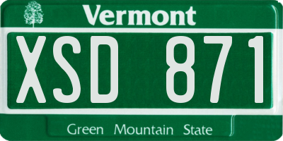 VT license plate XSD871