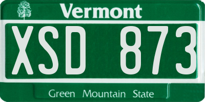 VT license plate XSD873