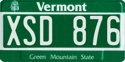 VT license plate XSD876