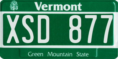 VT license plate XSD877