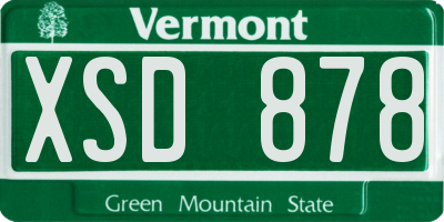 VT license plate XSD878