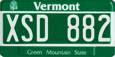 VT license plate XSD882