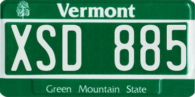 VT license plate XSD885