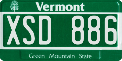 VT license plate XSD886
