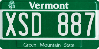 VT license plate XSD887