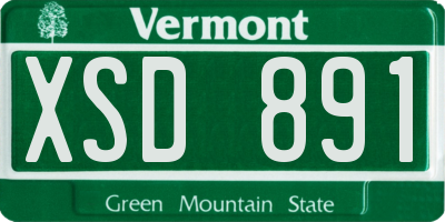 VT license plate XSD891