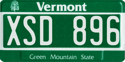 VT license plate XSD896