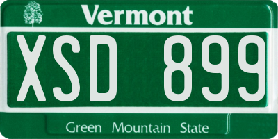 VT license plate XSD899
