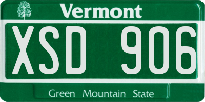 VT license plate XSD906