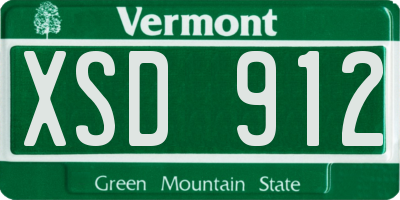 VT license plate XSD912
