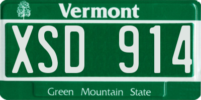 VT license plate XSD914