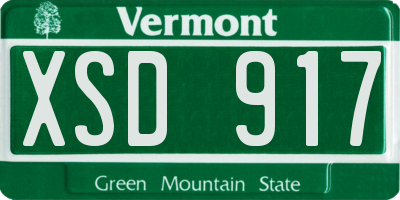 VT license plate XSD917