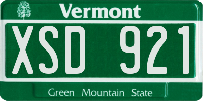 VT license plate XSD921